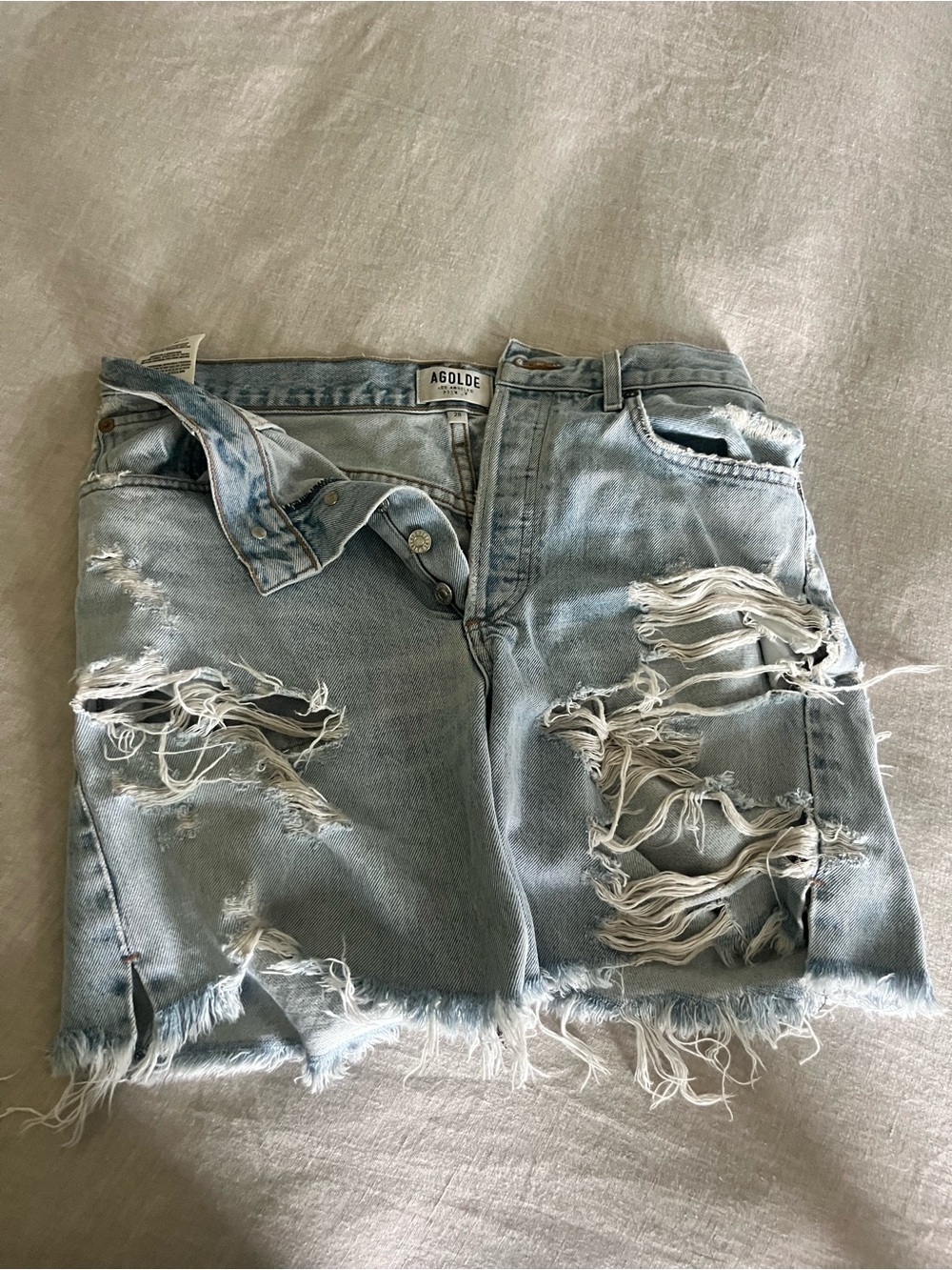 AGOLDE High Rise Shorts Size 28 - Riley Distressed Style
